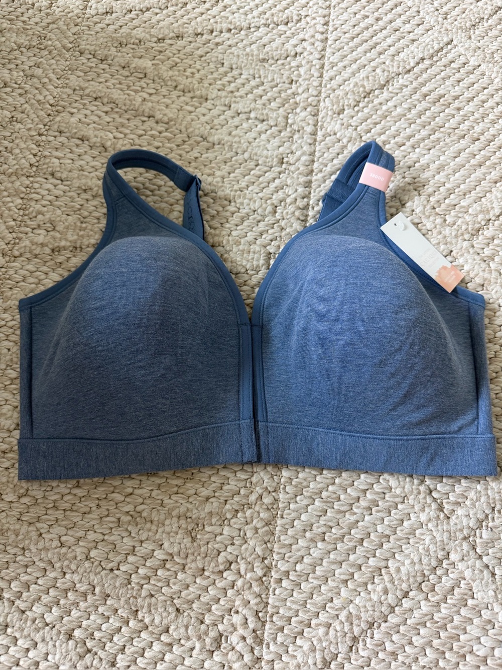NWT Cacique No Wire Cotton Bra Lightly Lined 38DDD Lane Bryant Front Closure